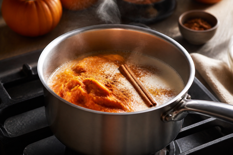 Warm the pumpkin milk