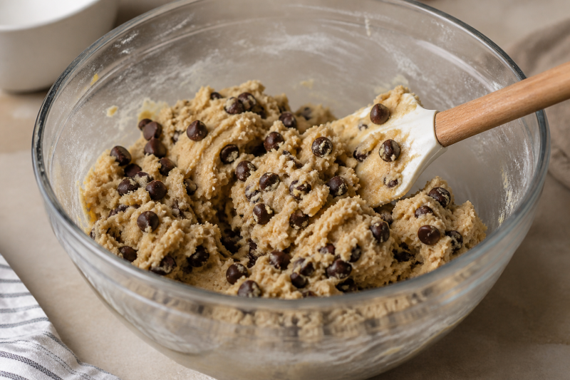 Mix the soft dough