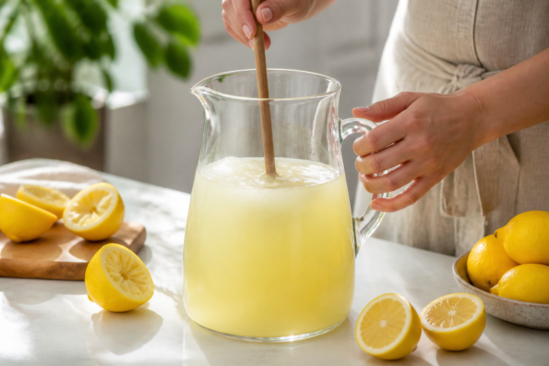 Stir the bright pitcher
