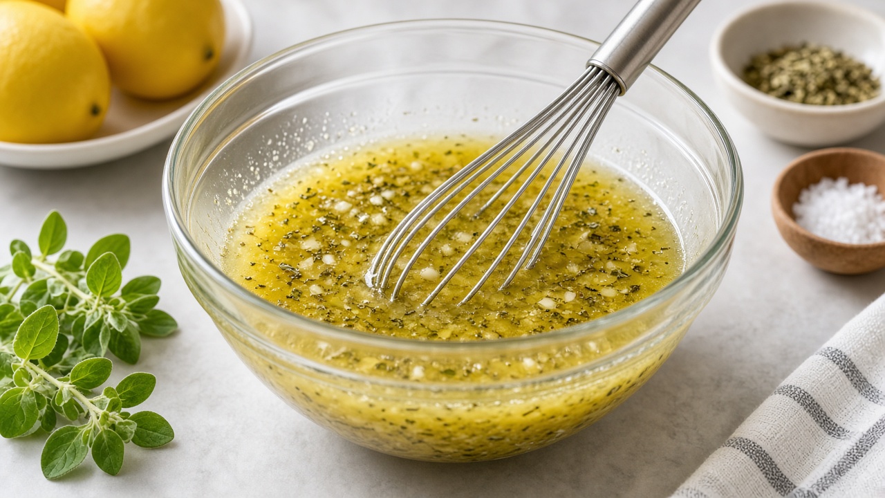 Whisk the dressing