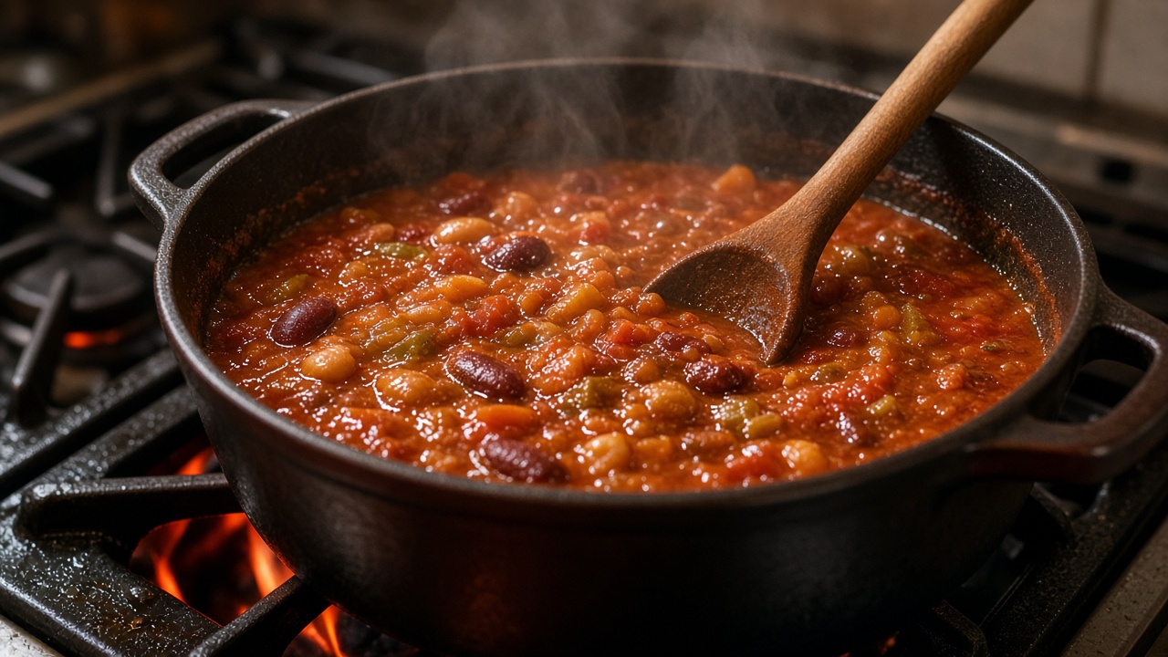 Simmer the chili