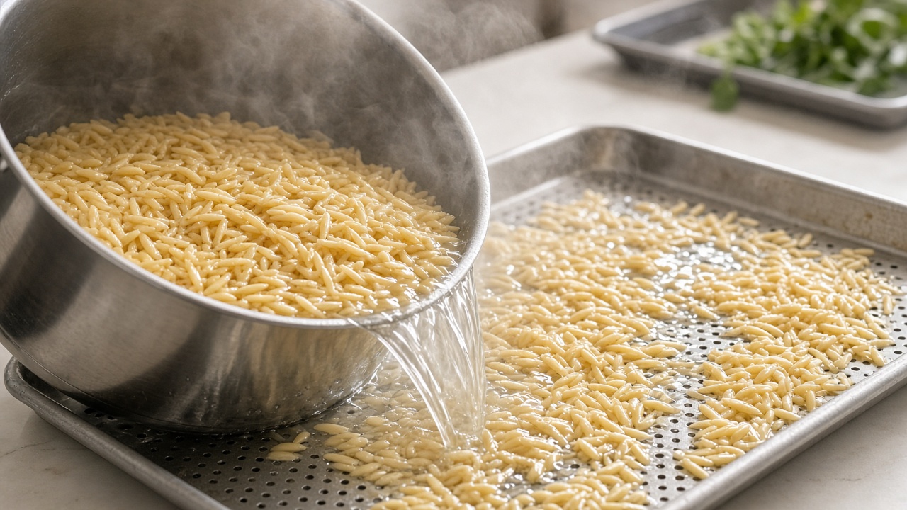 Cook and cool the orzo