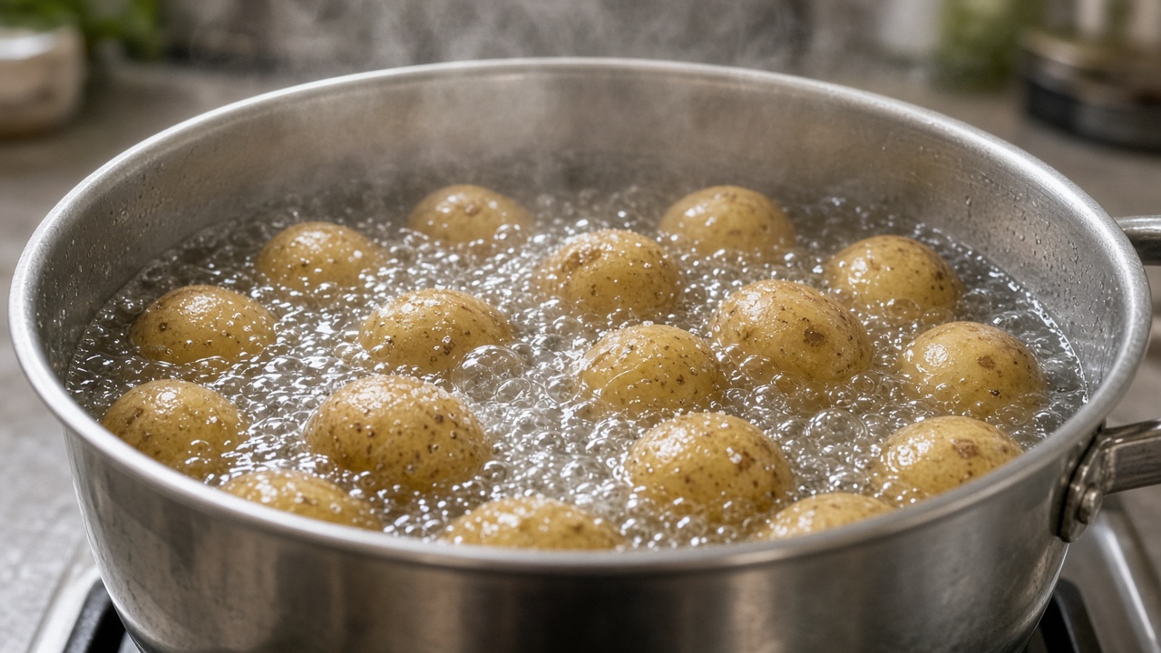 Boil the potatoes