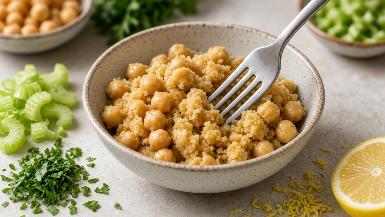 Mash the chickpeas