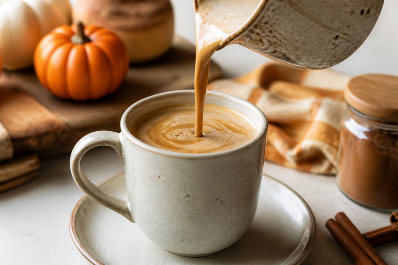 Pour with coffee