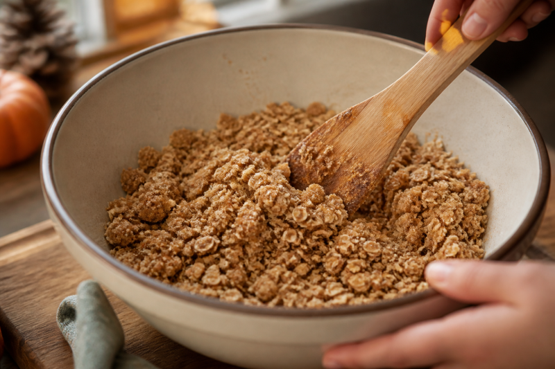 Rub the oat streusel cloud