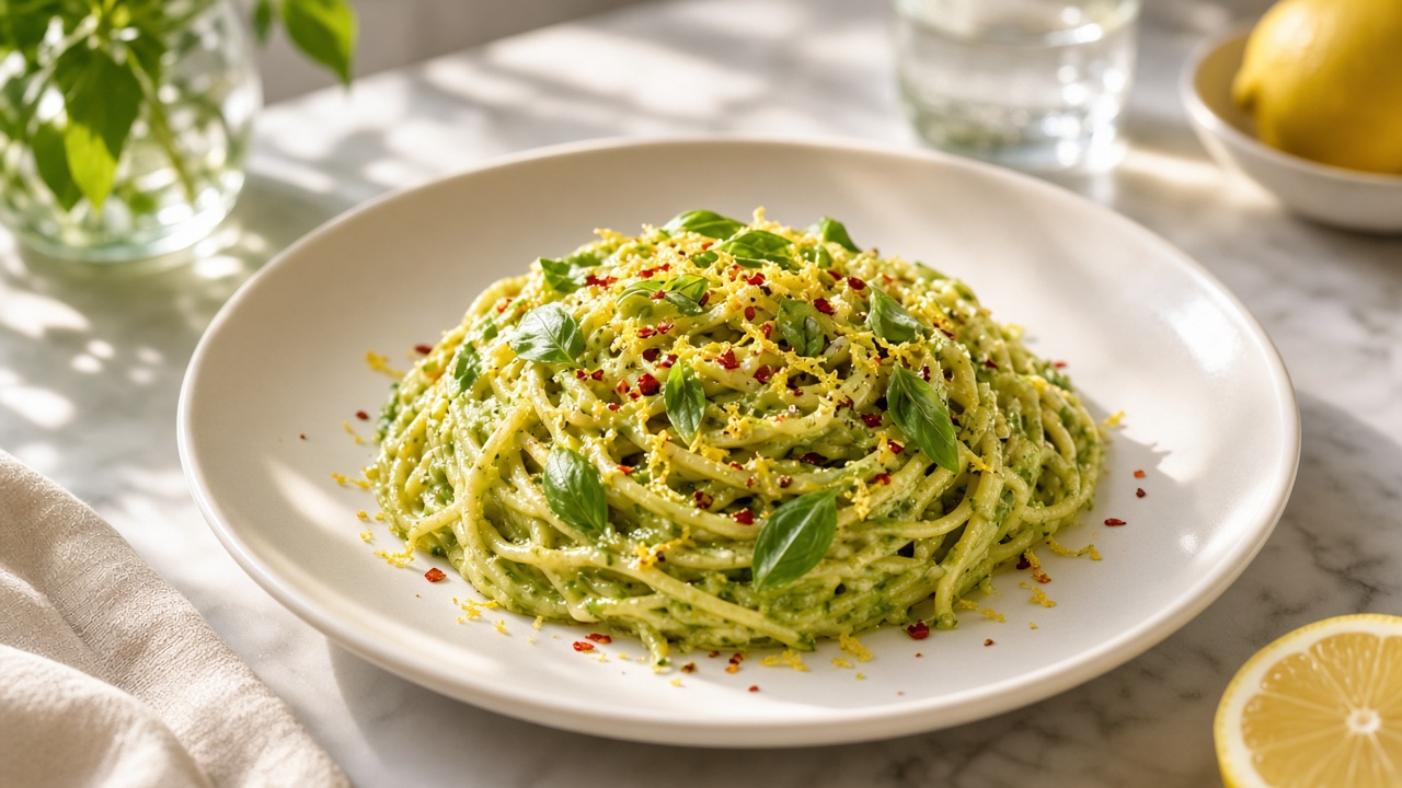 Avocado Lemon Spaghetti