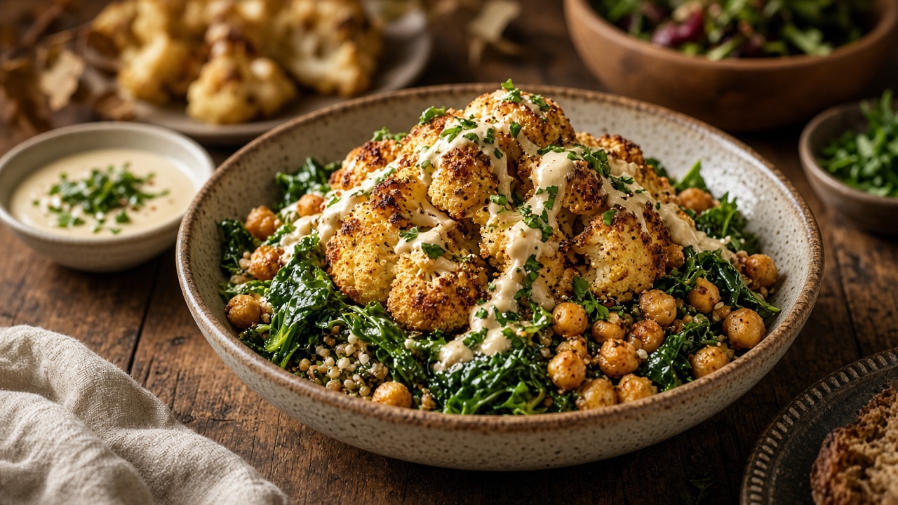 Roasted Cauliflower Tahini Bowl