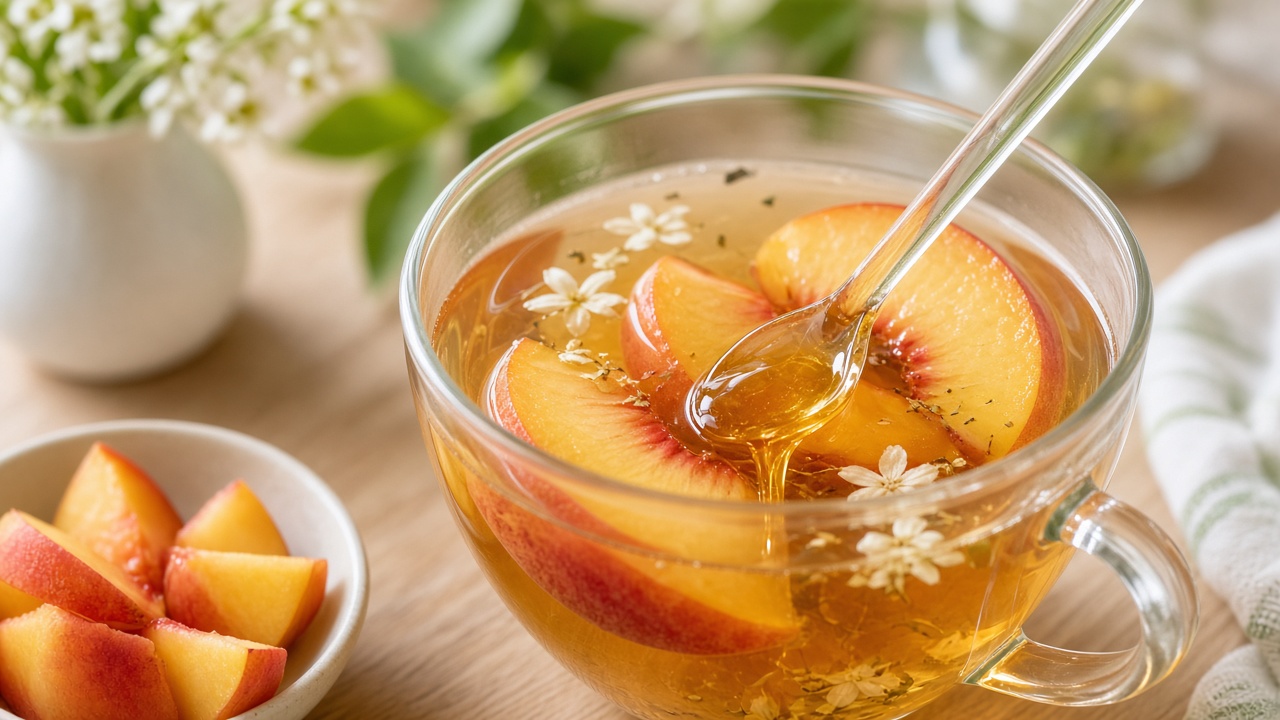 Add the peach