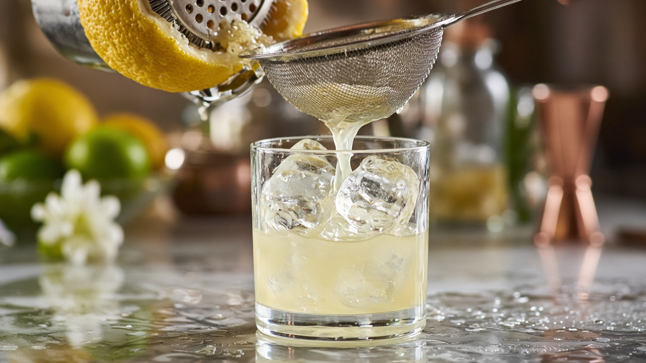 Strain into the glass