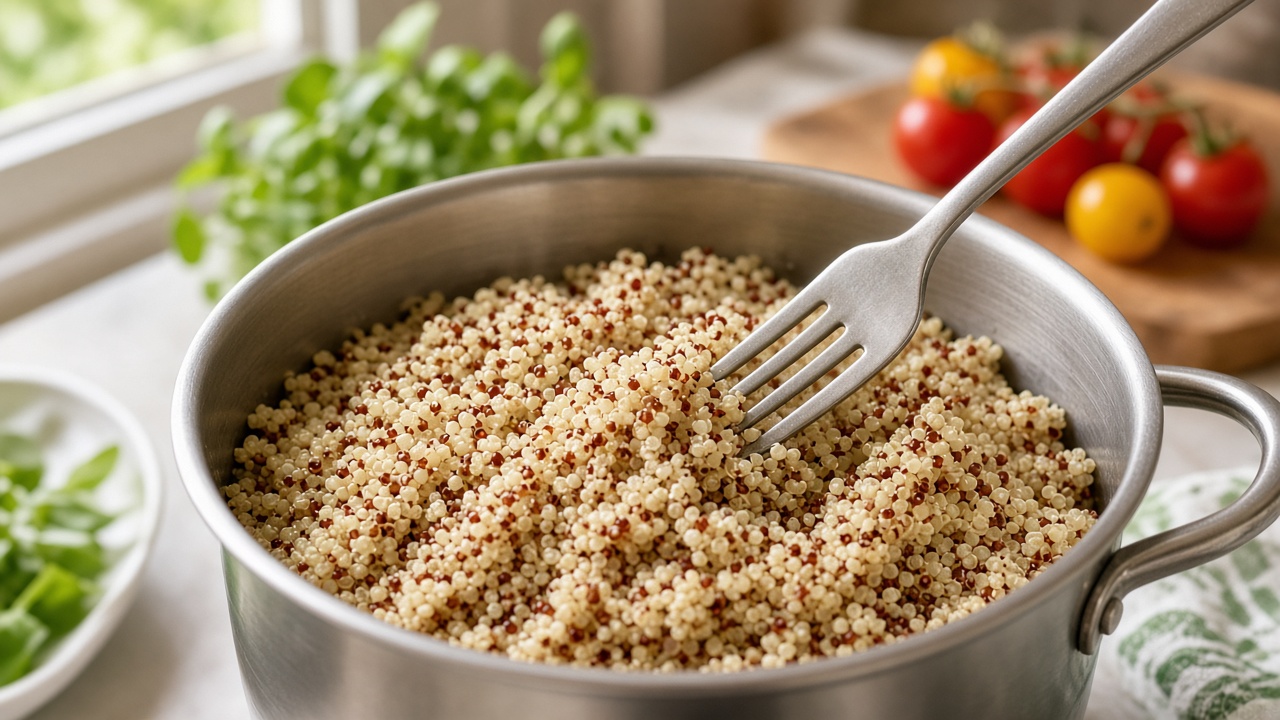 Fluff the quinoa