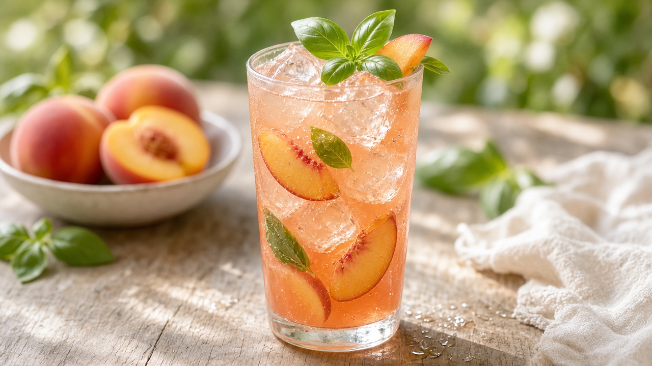 Peach Basil Cooler