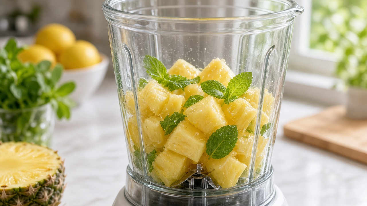 Blend the pineapple