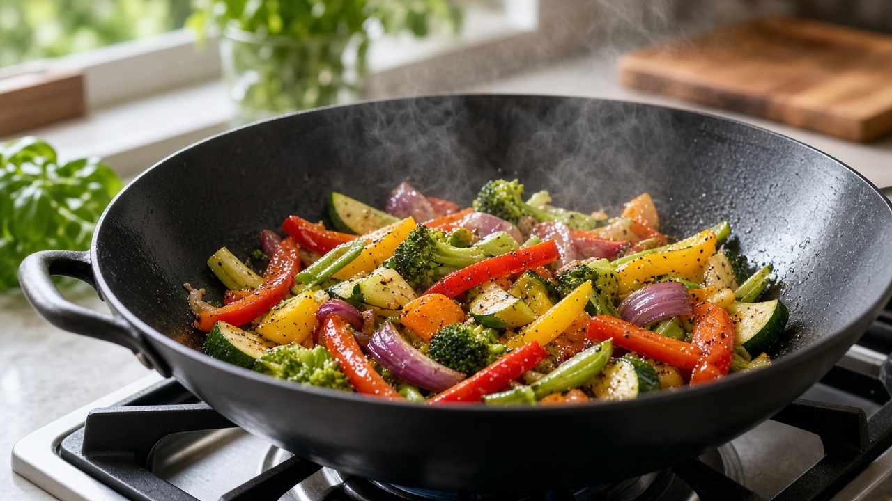 Stir-fry the veggies