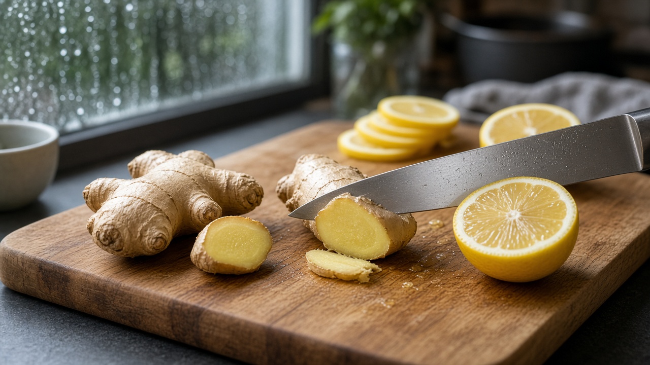 Slice the ginger