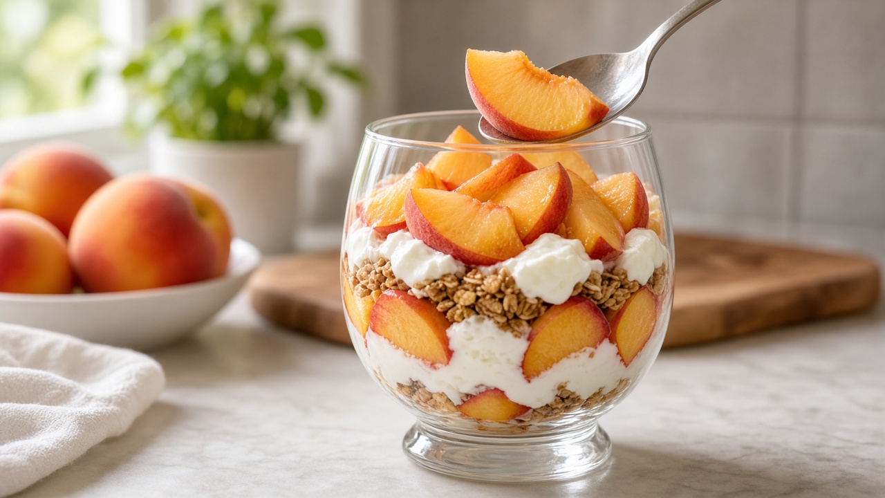 Add the peaches