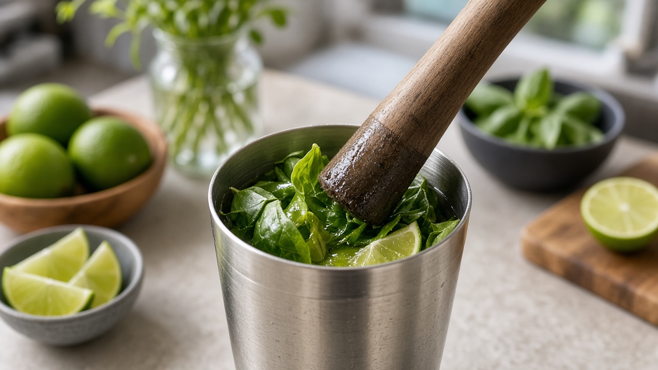 Muddle the basil