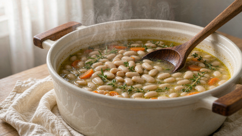 Simmer the beans