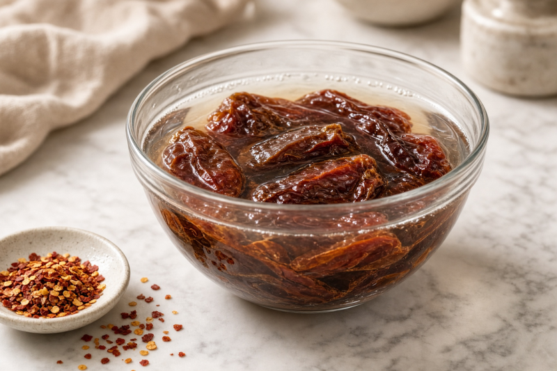 Soften the chiles