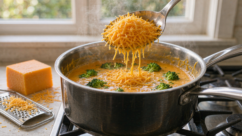 Melt in the cheddar