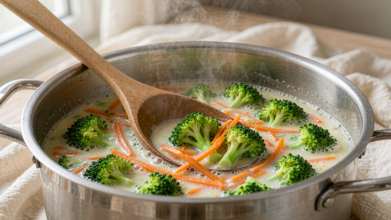 Simmer the vegetables