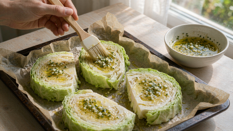 Brush with garlic oil