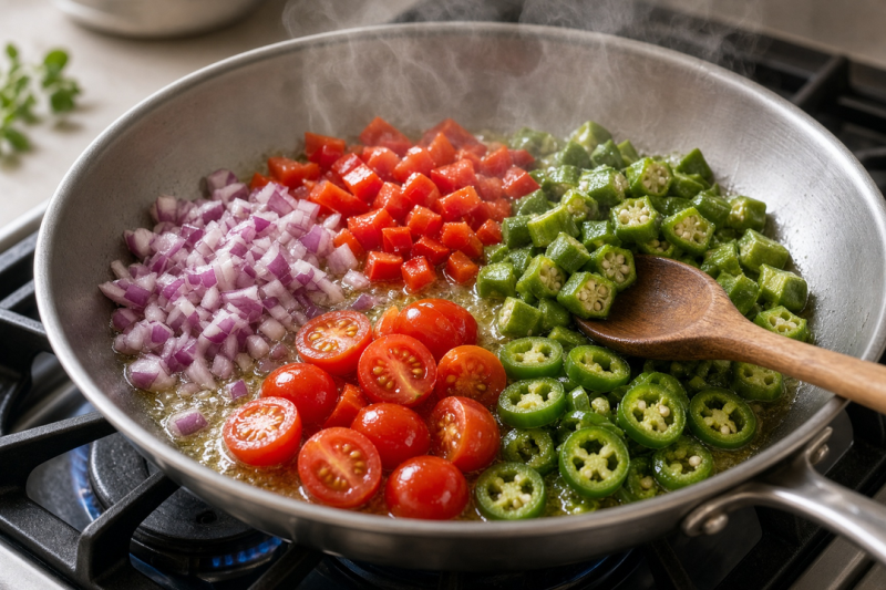 Saut\u00e9 the vegetables