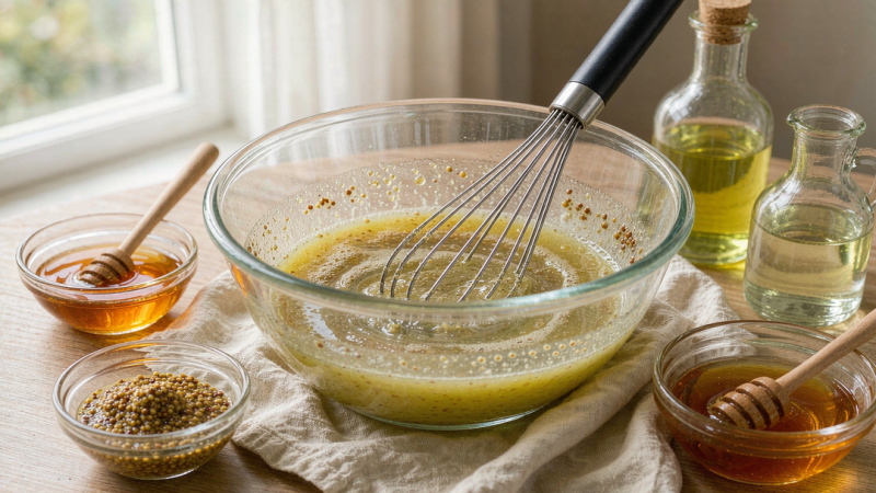 Whisk the dressing