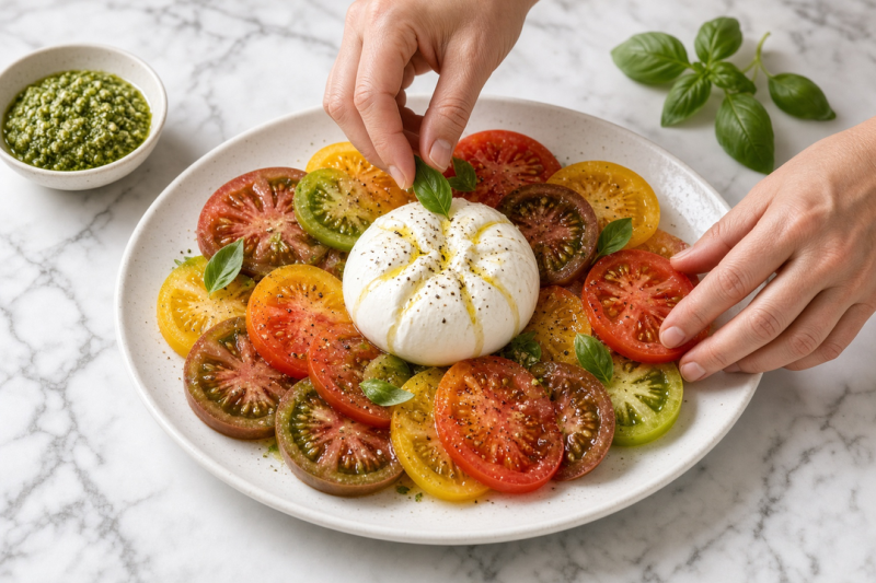 Tear the burrata
