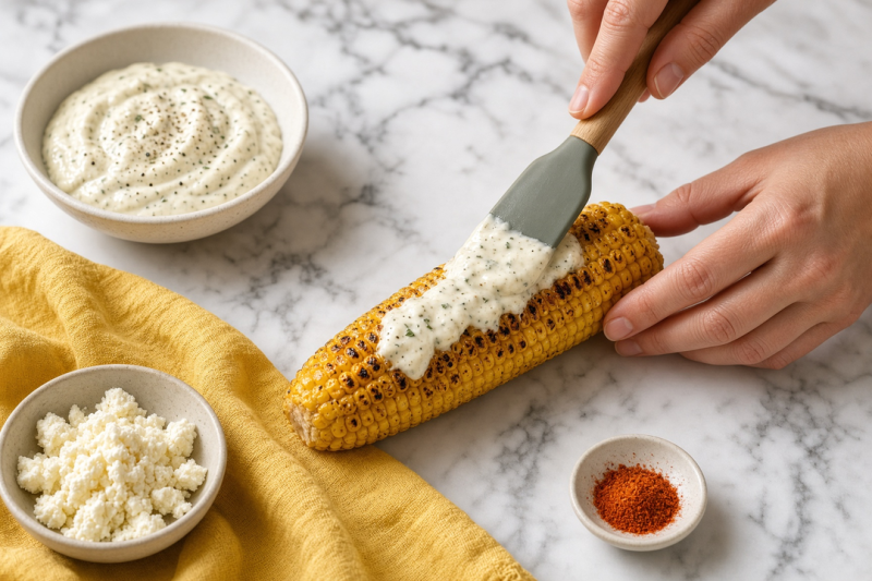 Brush the corn