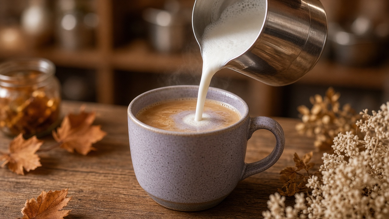 Pour and foam the cup