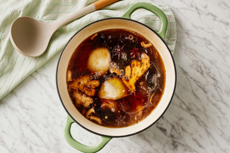 Simmer the broth