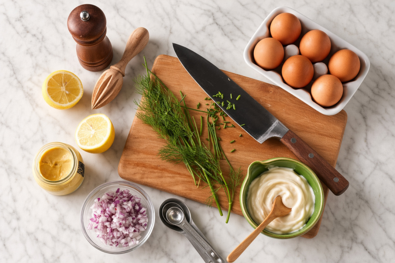 Boil and chop the eggs