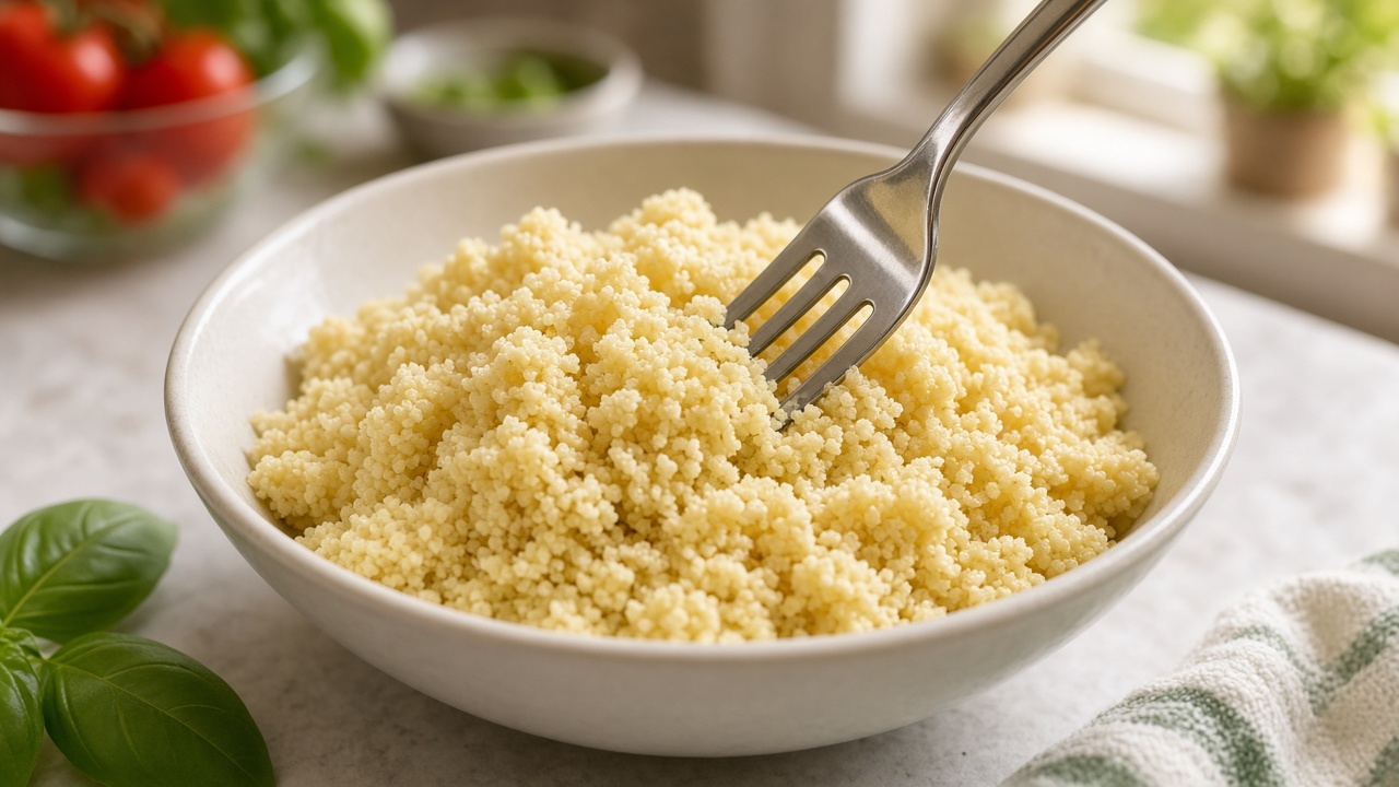 Cook and fluff the couscous