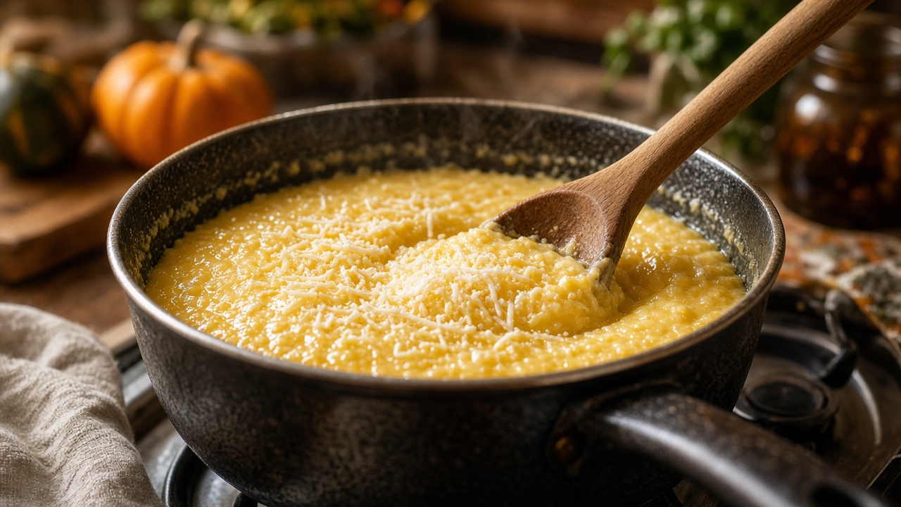 Cook the polenta