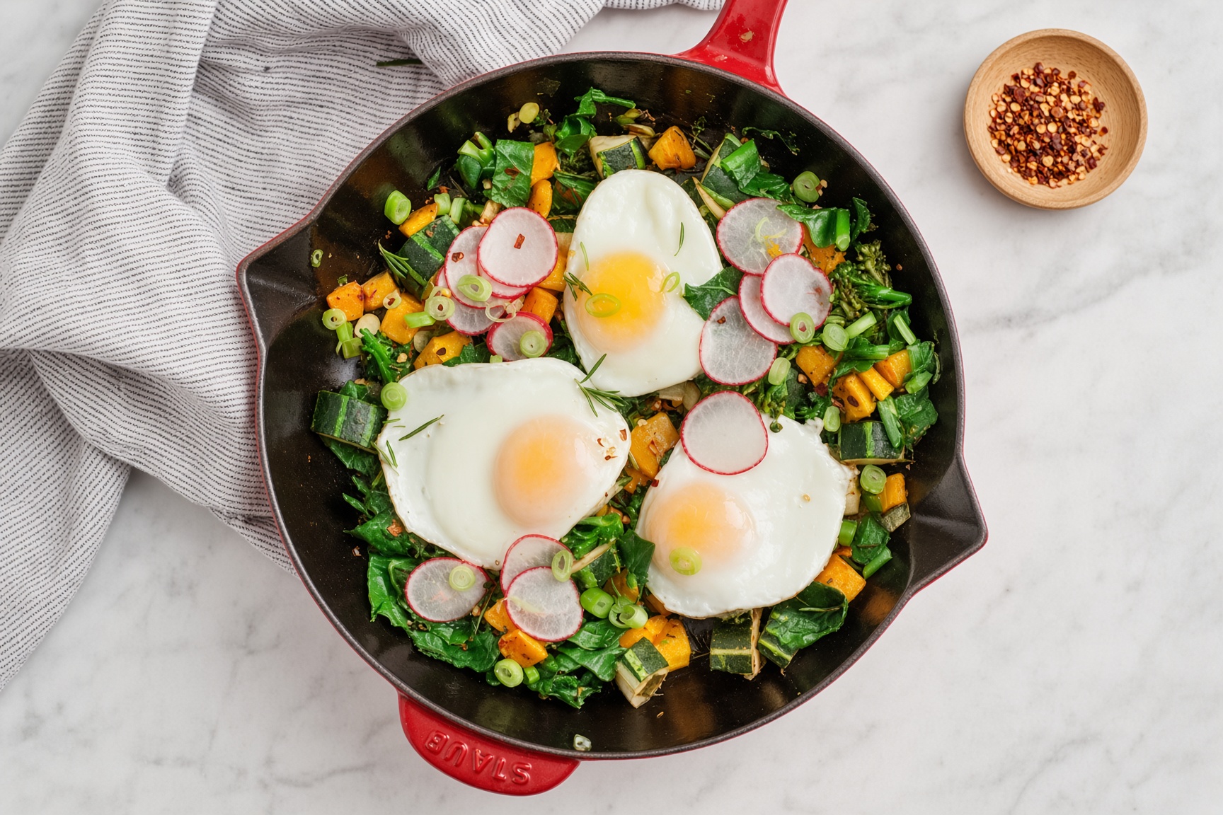 Top with eggs