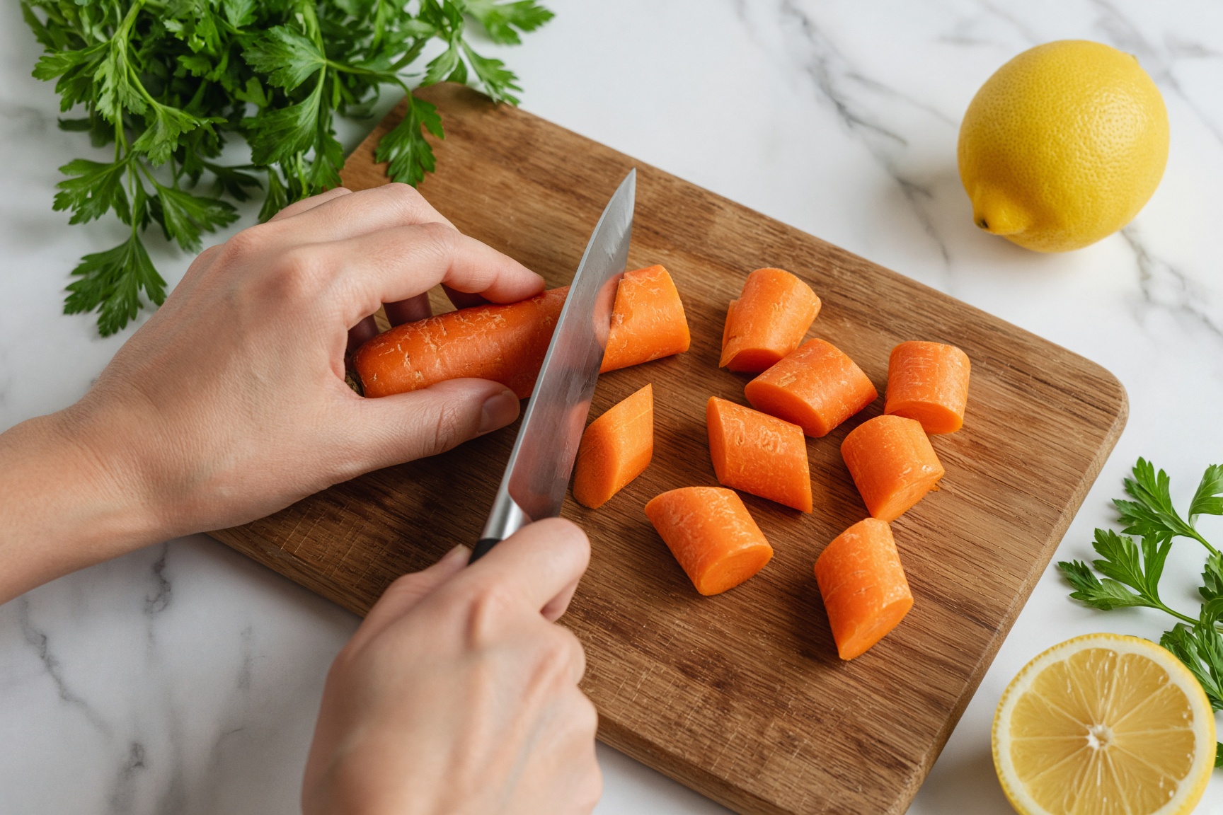 Cut the carrots