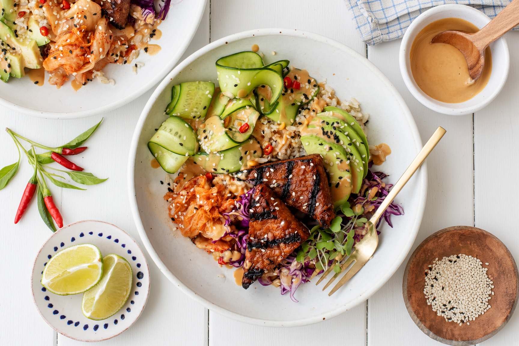 Kimchi Brown Rice Bowls