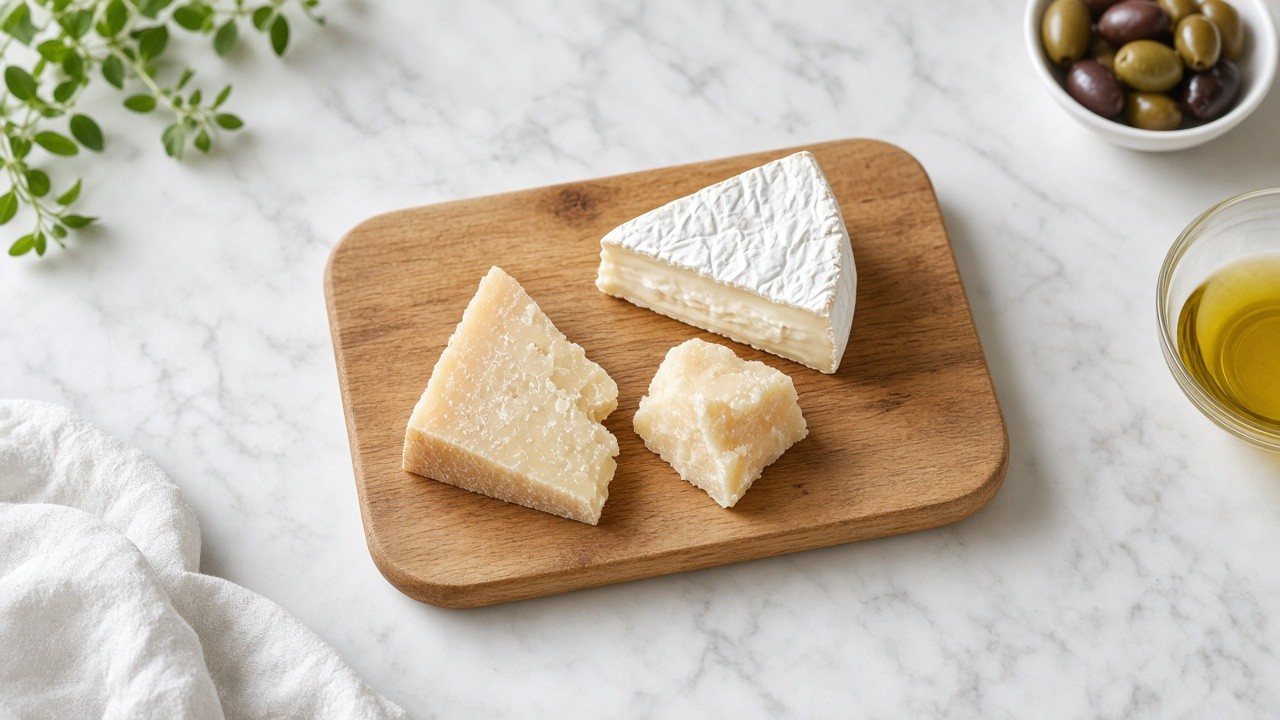 Place the cheeses