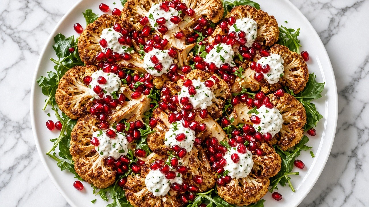 Cauliflower Steaks with Garlic Yogurt