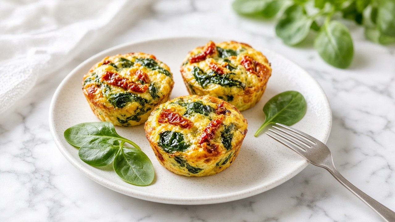 Mini Spinach Sun-Dried Tomato Frittatas