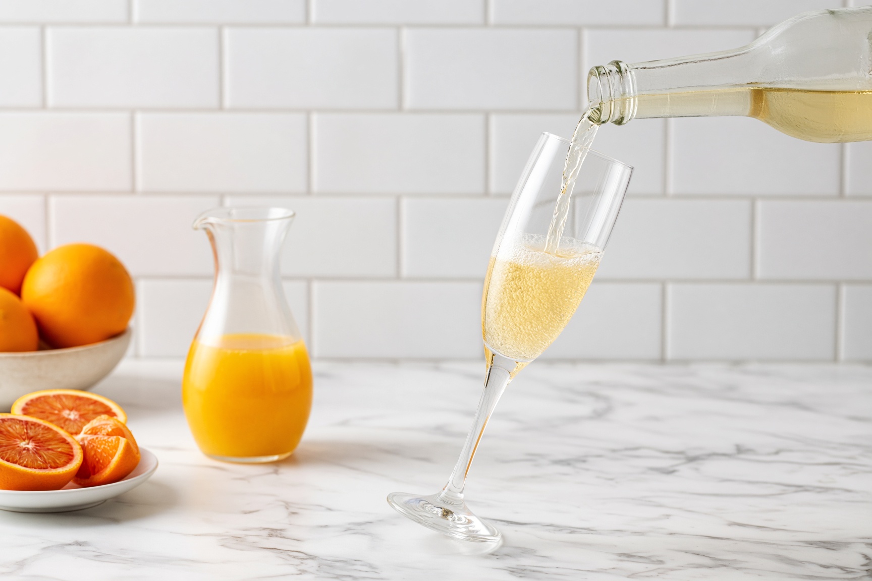 Pour the sparkling wine