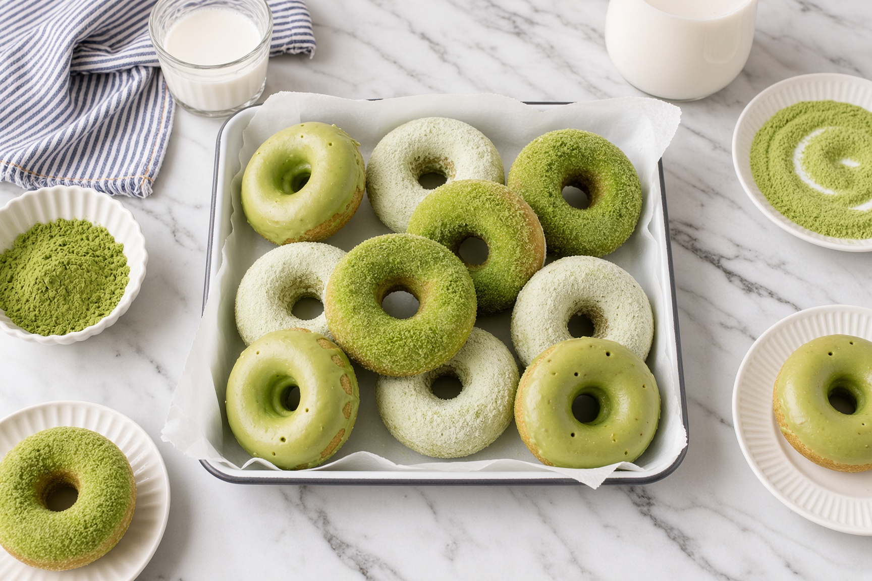Matcha Baked Doughnuts