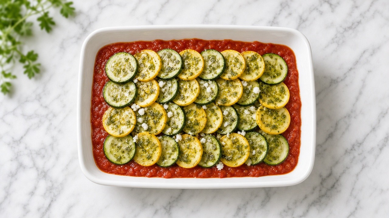Layer the vegetables