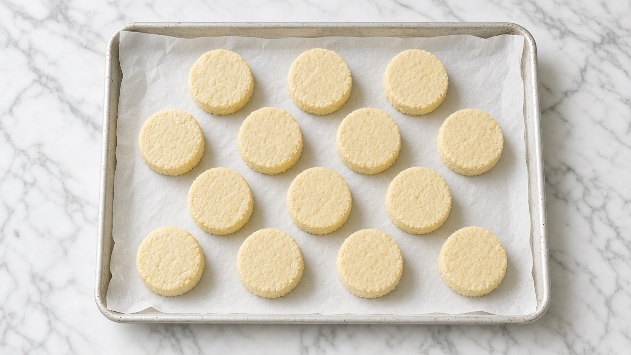 Cut the biscuits